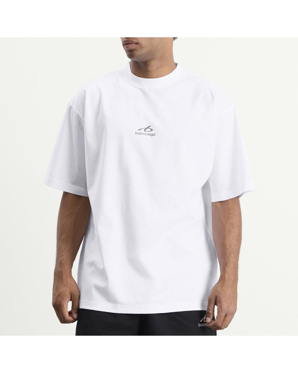 Balenciaga White Logo T-Shirt for men