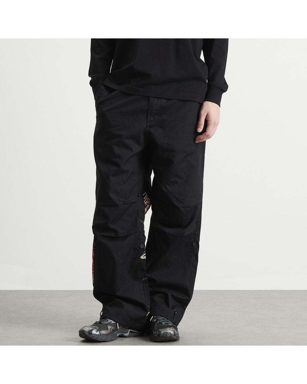 Maharishi Black Polar Bear Chimera Embroidered Loose Snopants for men