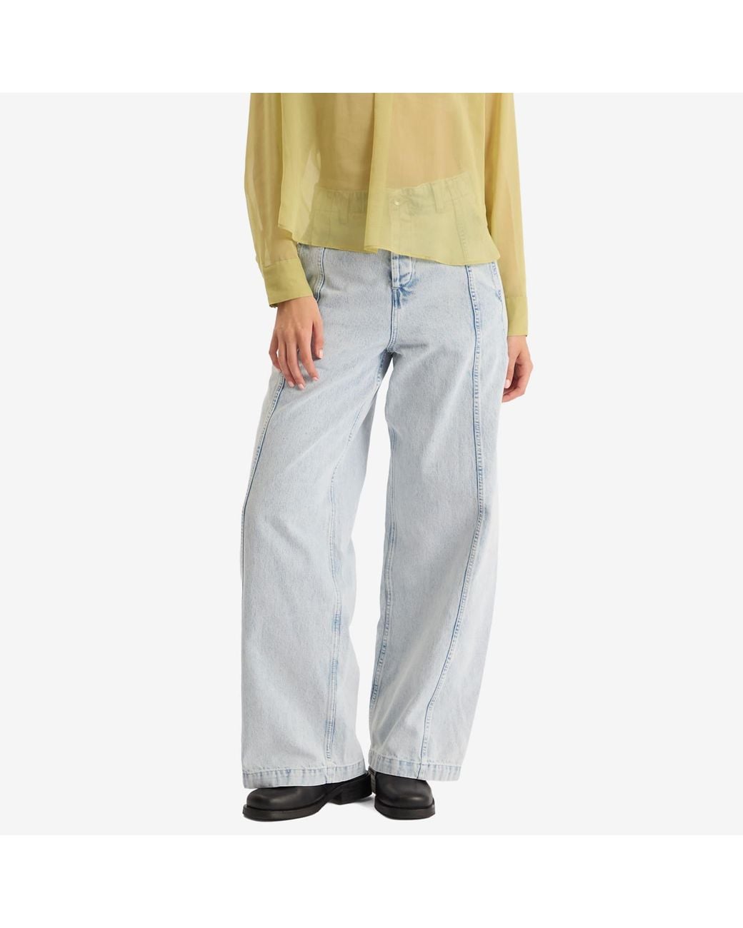 YMC Blue Displaced Seam Jeans