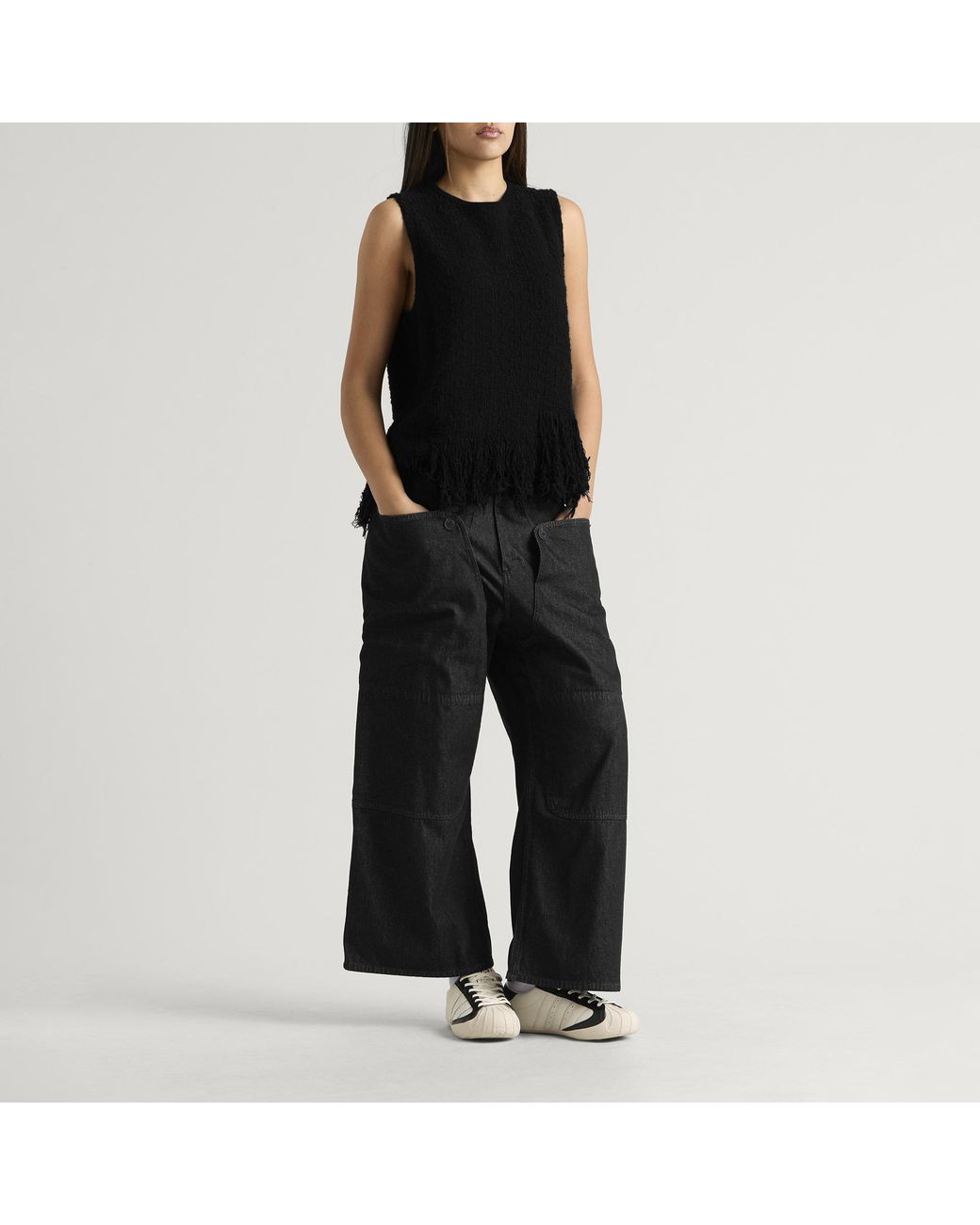 Y-3 Black Knit Fringe Vest