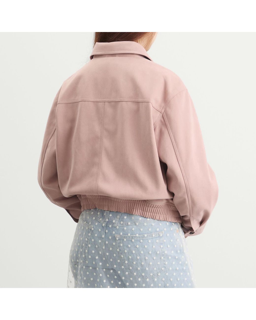 DUNST Pink Vegan Suede Collared Blouson