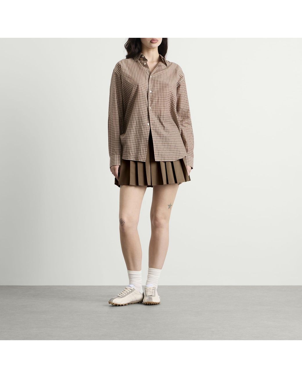 Maison Margiela Brown Mm6 Pleated Mini Skirt