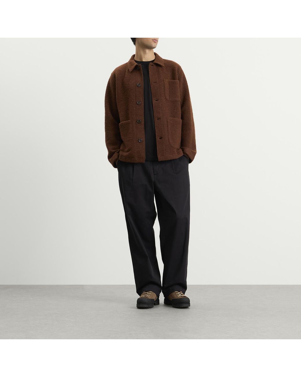 Universal Works Brown Wool Fleece Field Jacket for men