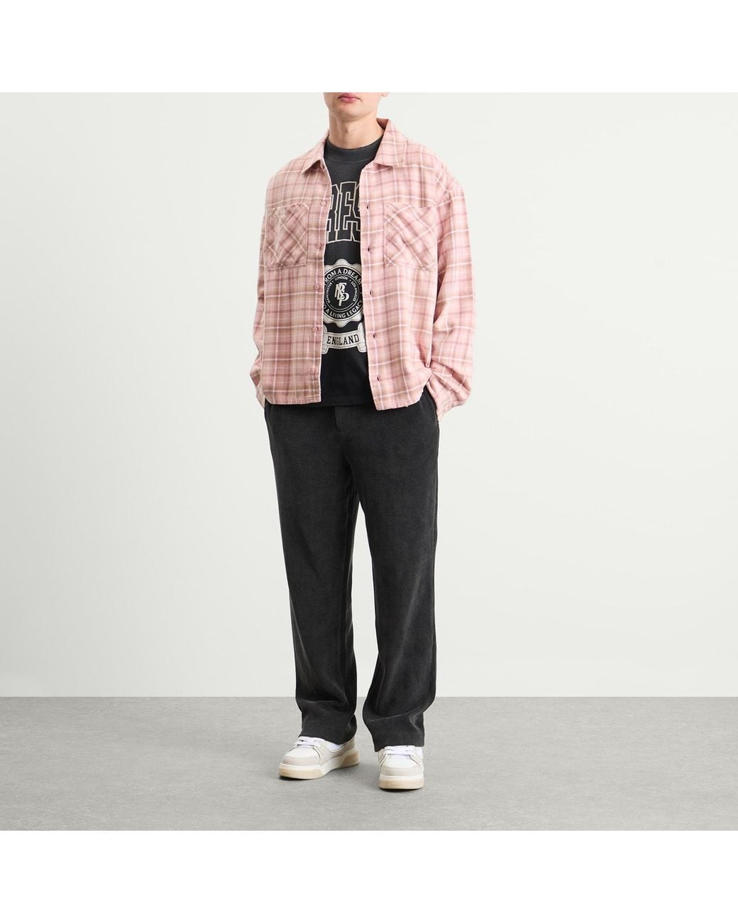 Represent Pink Flannel Checked Shirt for men