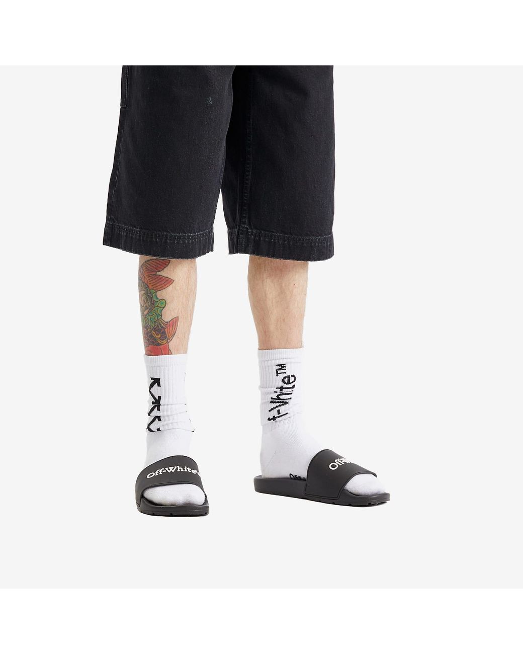 Off-White c/o Virgil Abloh Bookish Slides in Black for Men  display picture 3