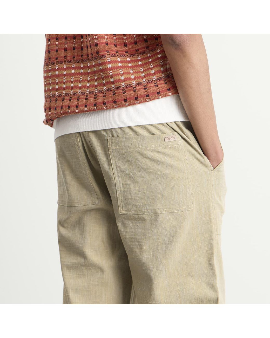Drole de Monsieur Natural Cotton Elasticated Waist Pants for men