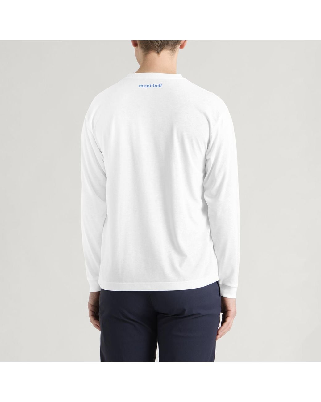 Montbell White Winter Mountaineering Wickron Long Sleeve T-Shirt for men