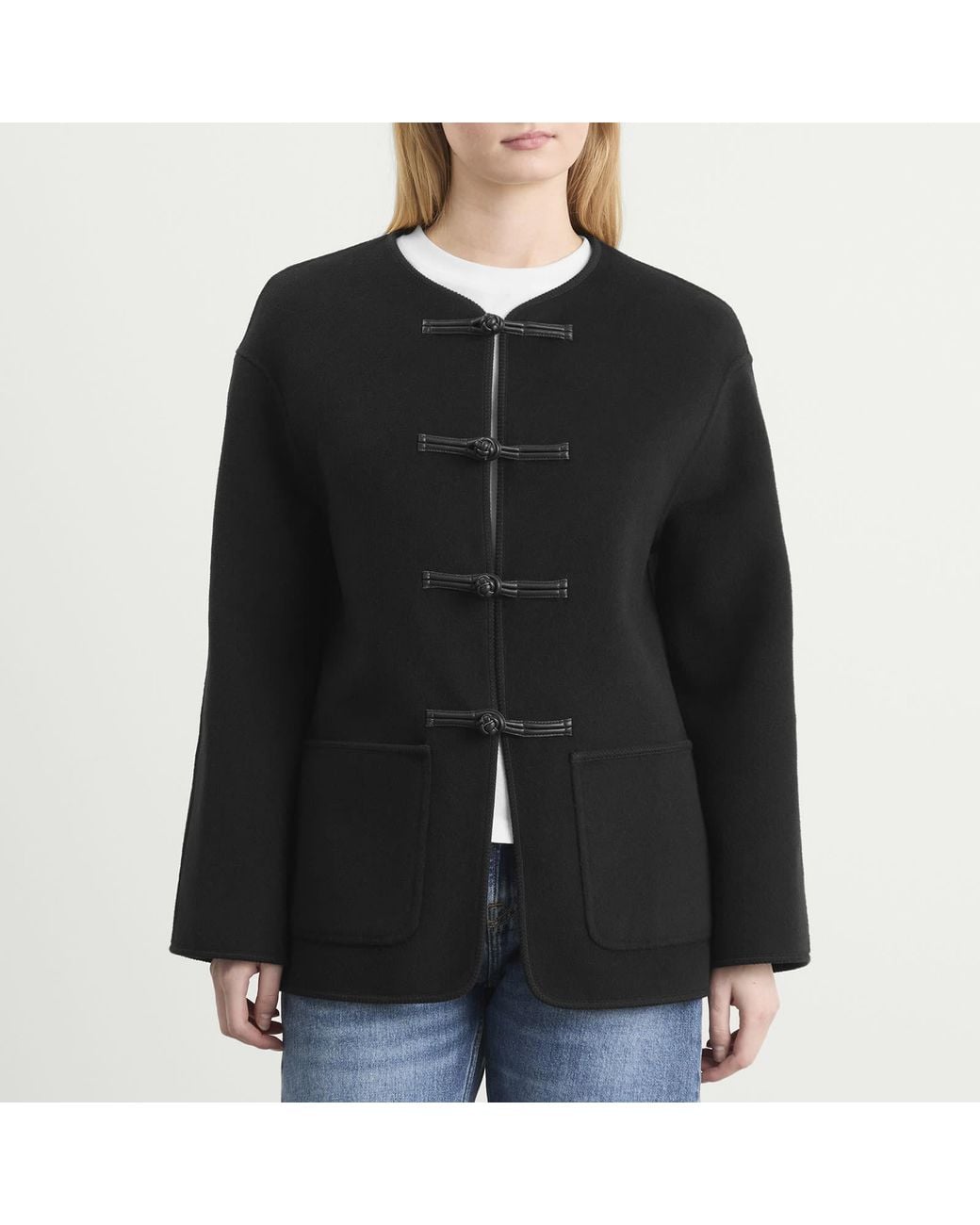 Rohe Black Mandarin Double-Faced Wool Jacket