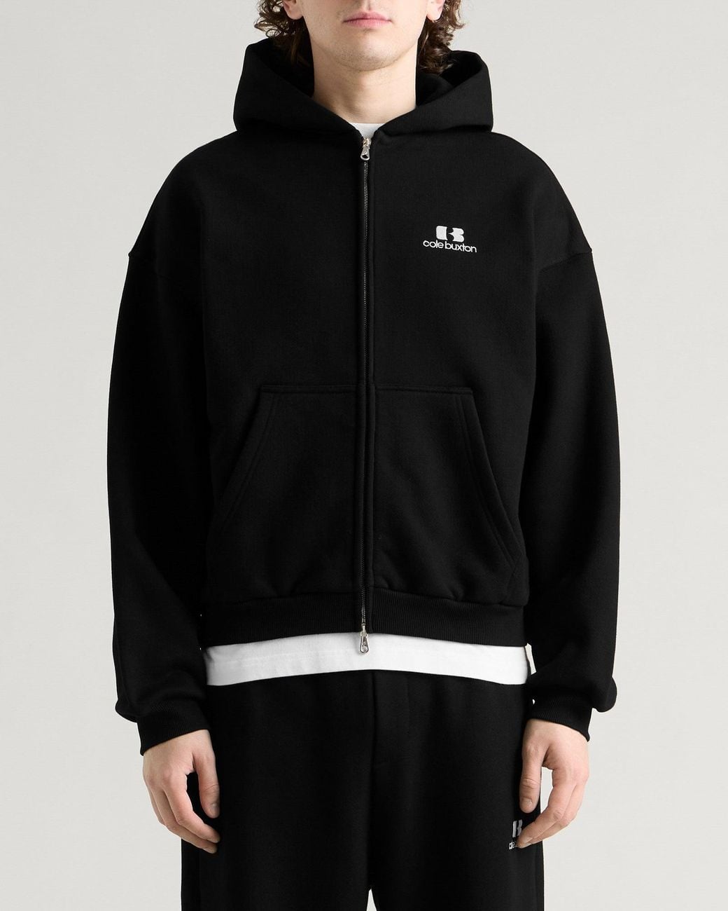 Cole Buxton Icon Logo Zipped Hoodie in Black for Men | Lyst