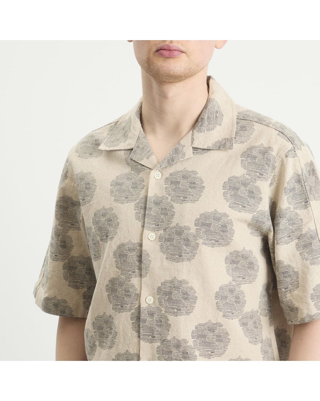 NN07 Natural Ole Print Vacation Shirt for men