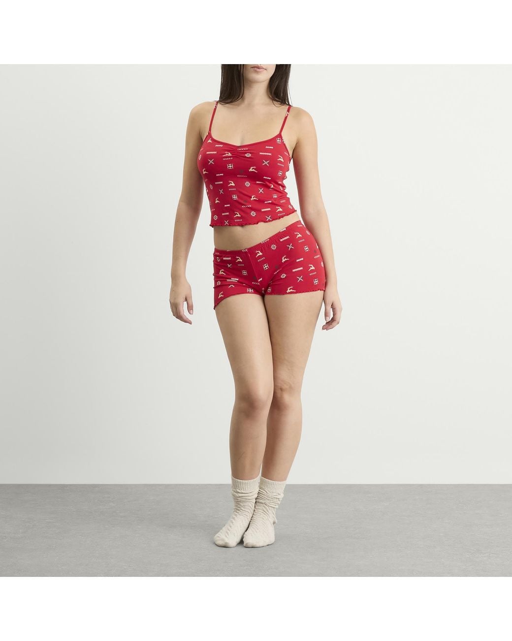 Skims Red Sleep Cami Set