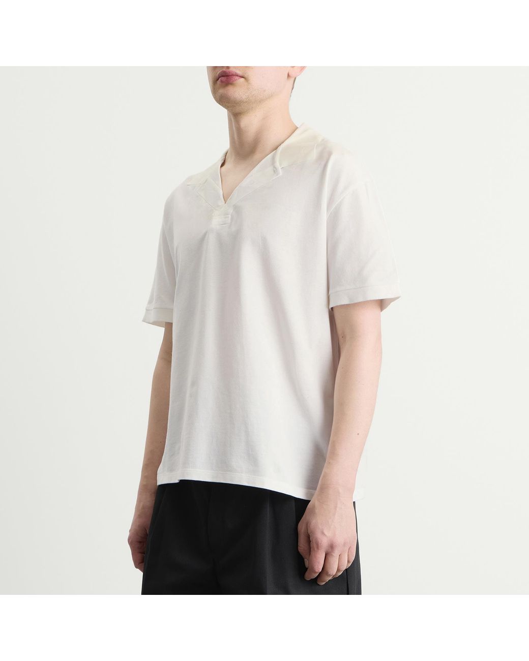Maison Margiela White Taped Polo Shirt for men