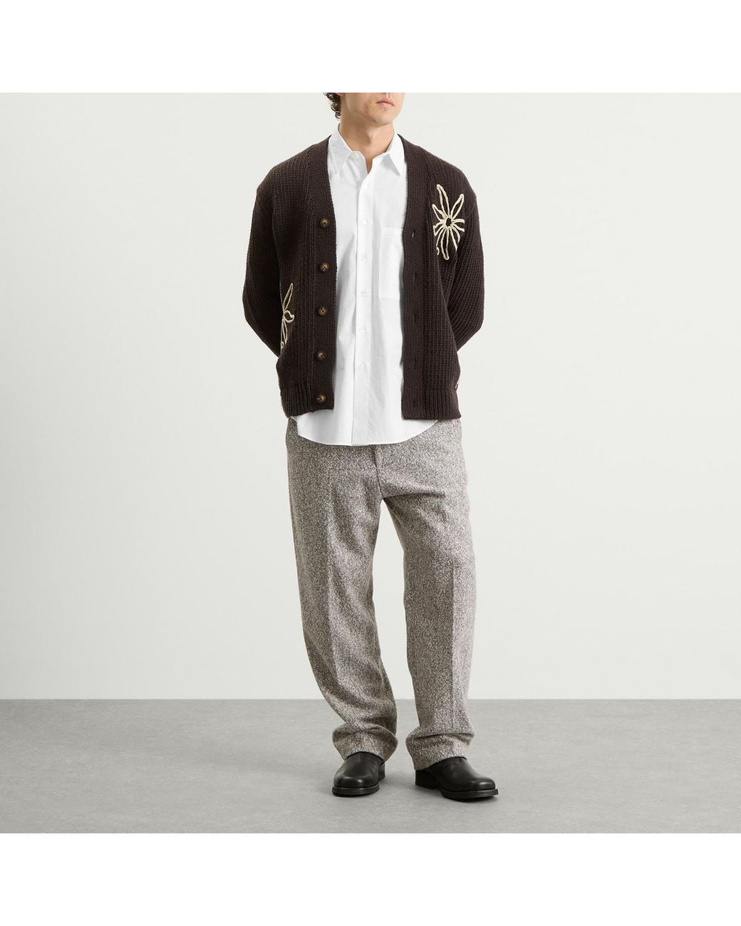 NN07 Black Mika Flower Cardigan for men