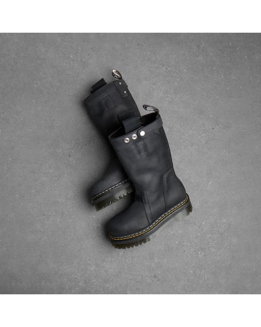 Rick Owens Black X Dr. Martens Quad Sole Pull On Boot