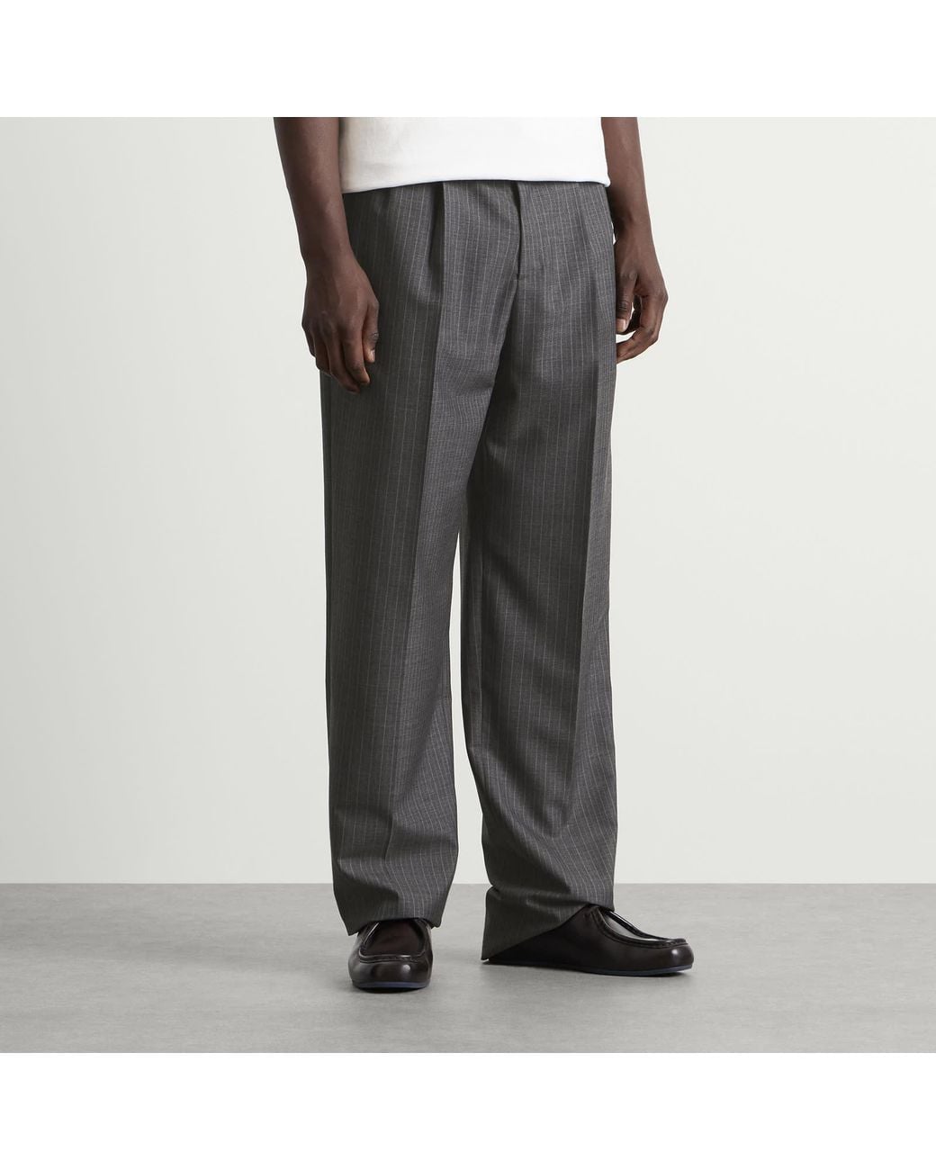 Jil Sander Gray Pinstripe Wool Trouser for men