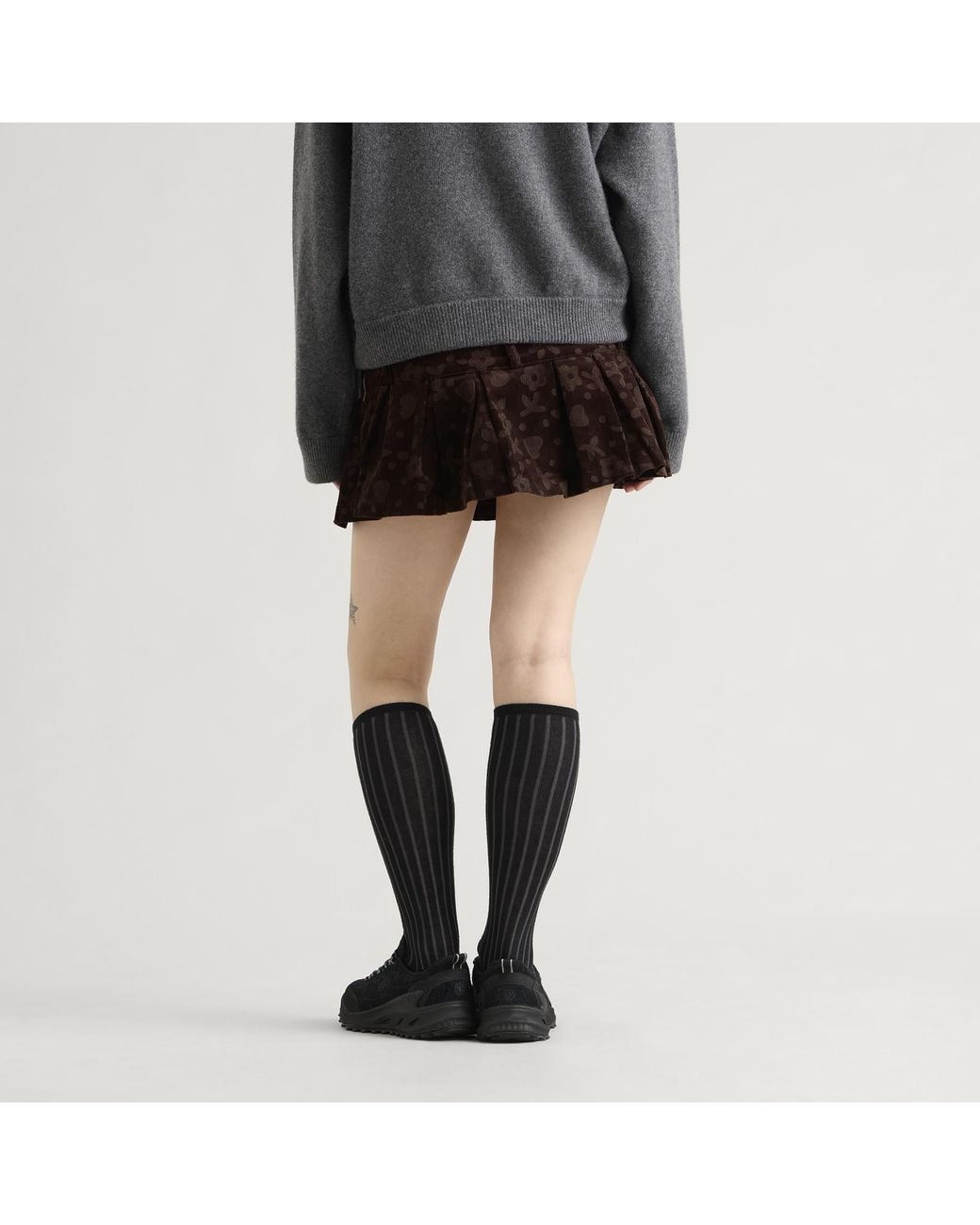 PAOLINA RUSSO Black Pleated Mini Skirt