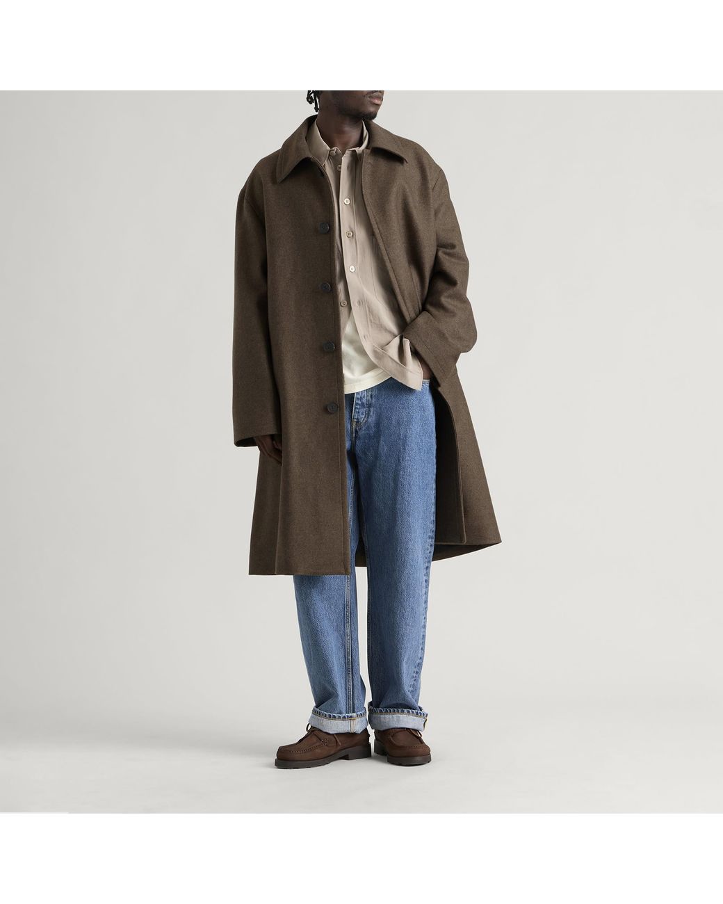 Studio Nicholson Brown Ady Cotton Overcoat for men
