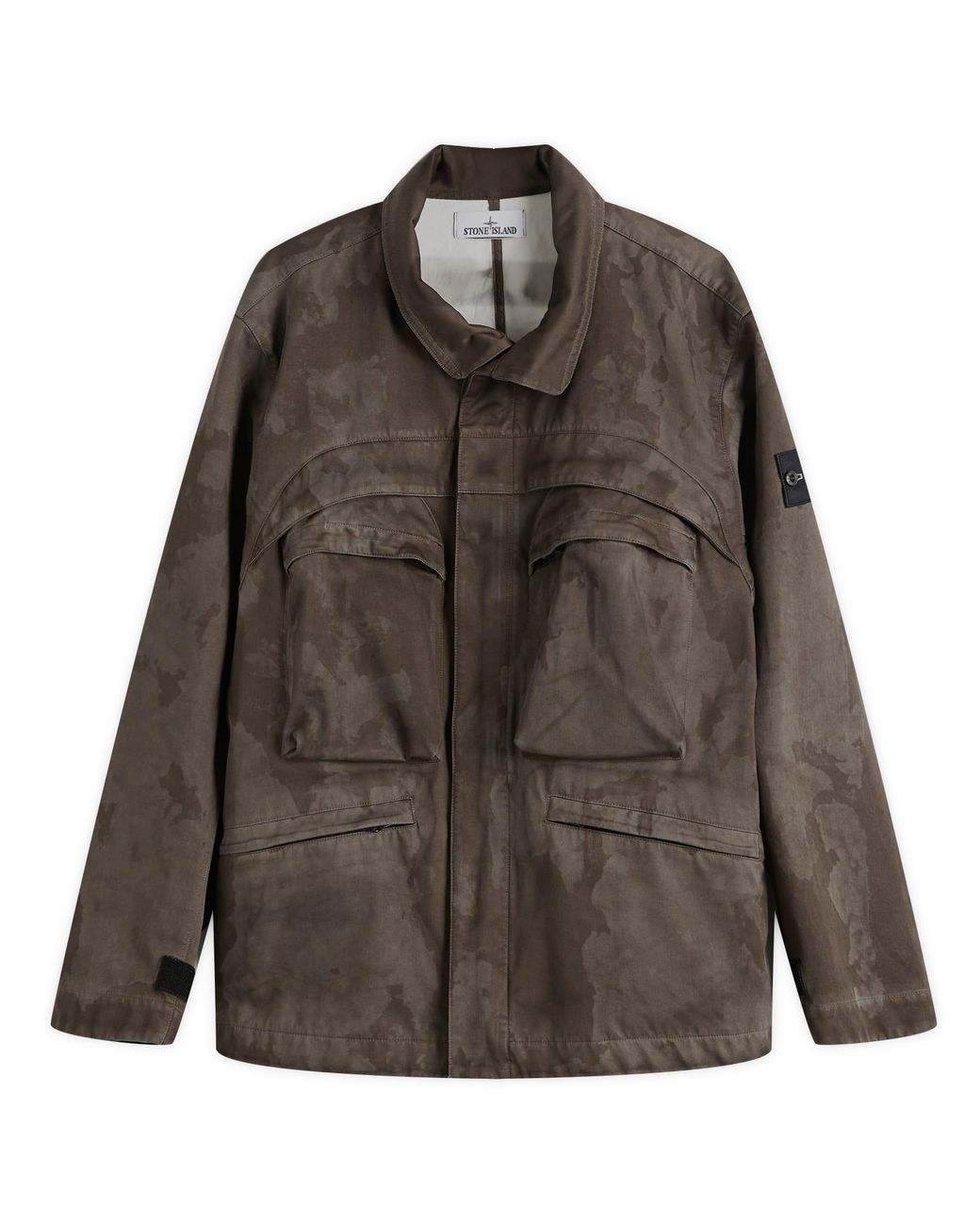 ぱ*や様 stone  Raso Gommato Field Jac Stone Island Raso Gommato 3L Laser Camo Field Jacket in Brown for