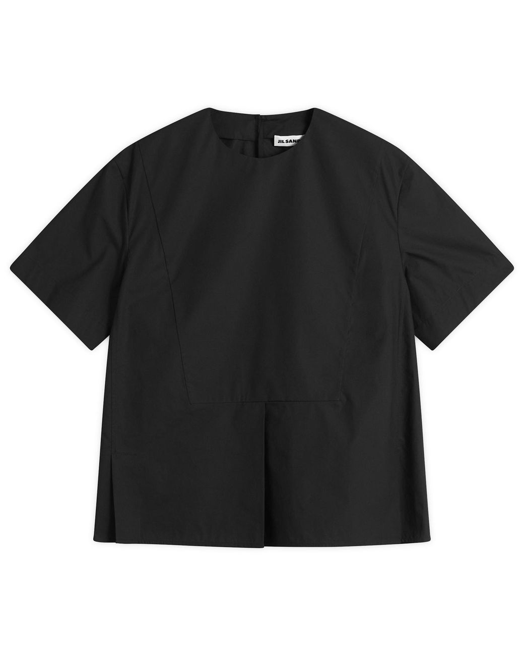 Jil Sander Black Pleat Back Formal Top