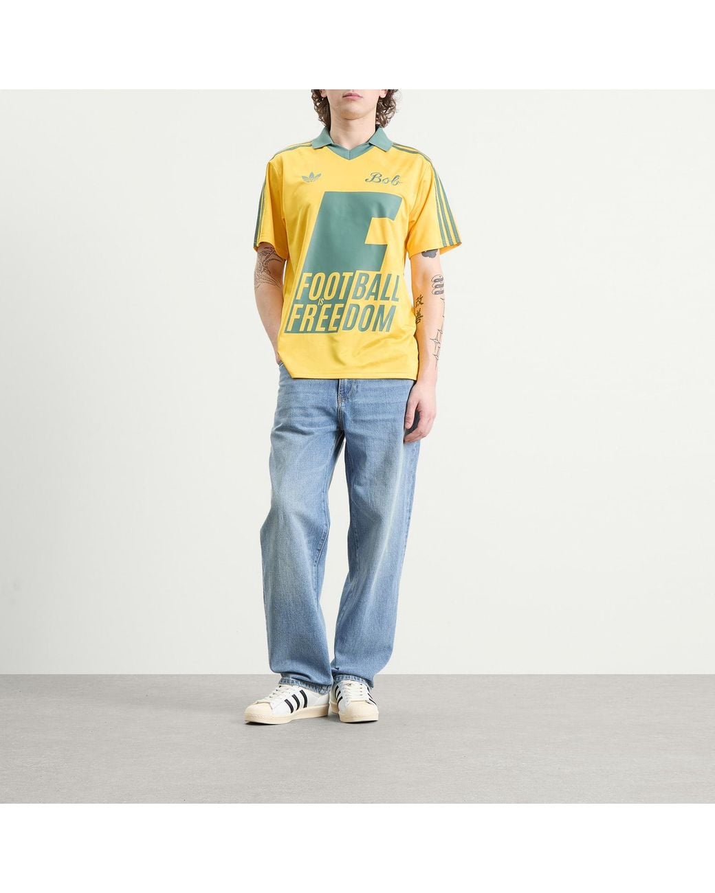 Adidas Yellow Bob Marley Jersey Top for men