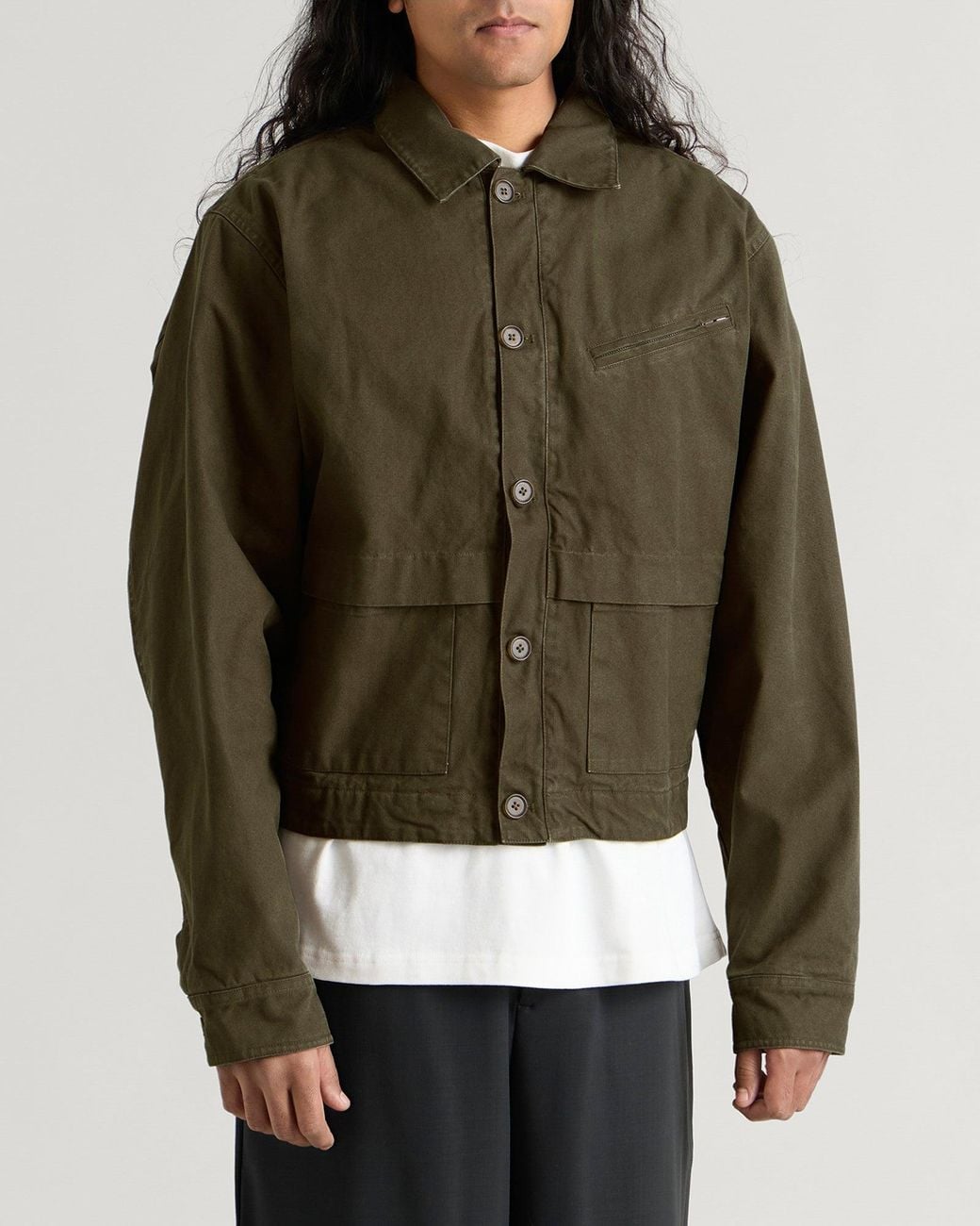 Entire studios Green Hatch Cotton Jacket for men