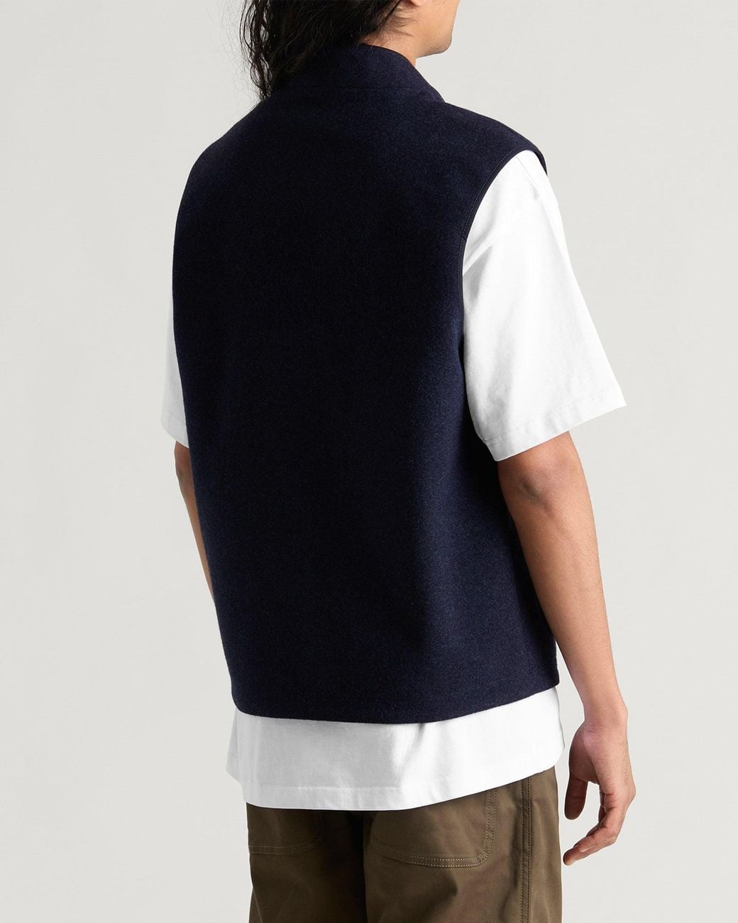 Moncler Blue Wool Gilet Jacket for men
