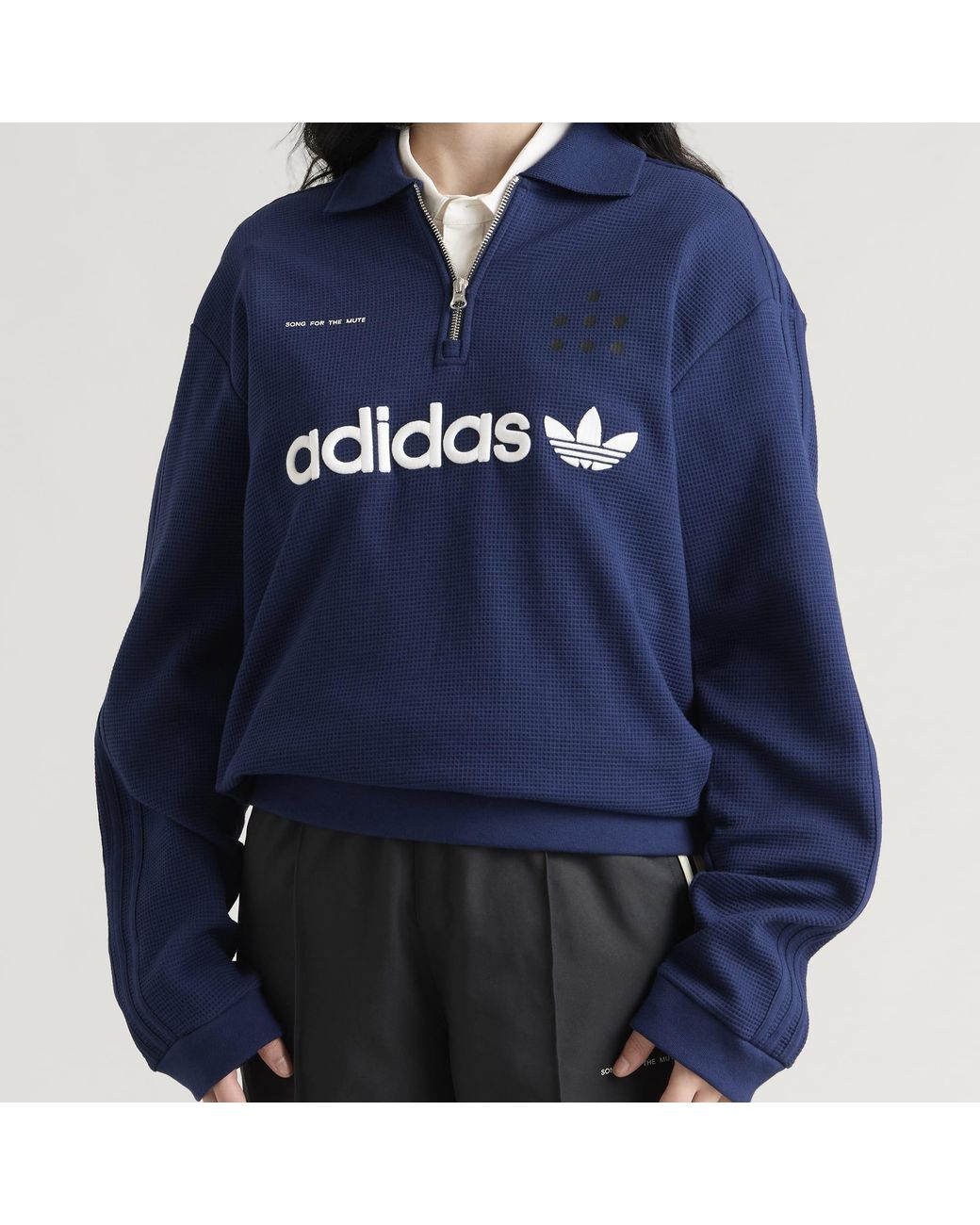Adidas Blue X Song For The Mute Adi008 Long Sleeve Polo Top