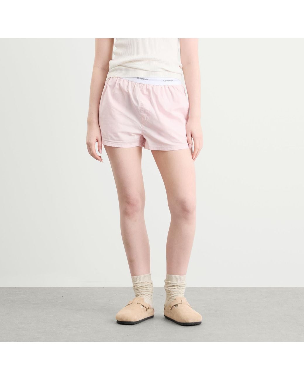 Calvin Klein Pink Cotton Poplin Sleep Short