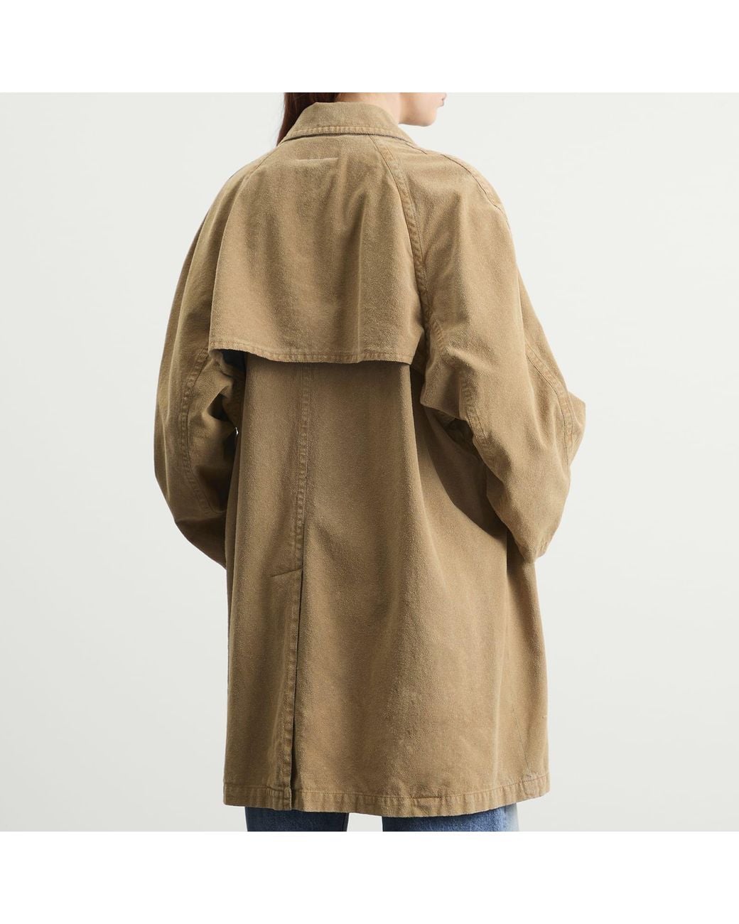 Maison Margiela Natural Mm6 Coated Long Coat