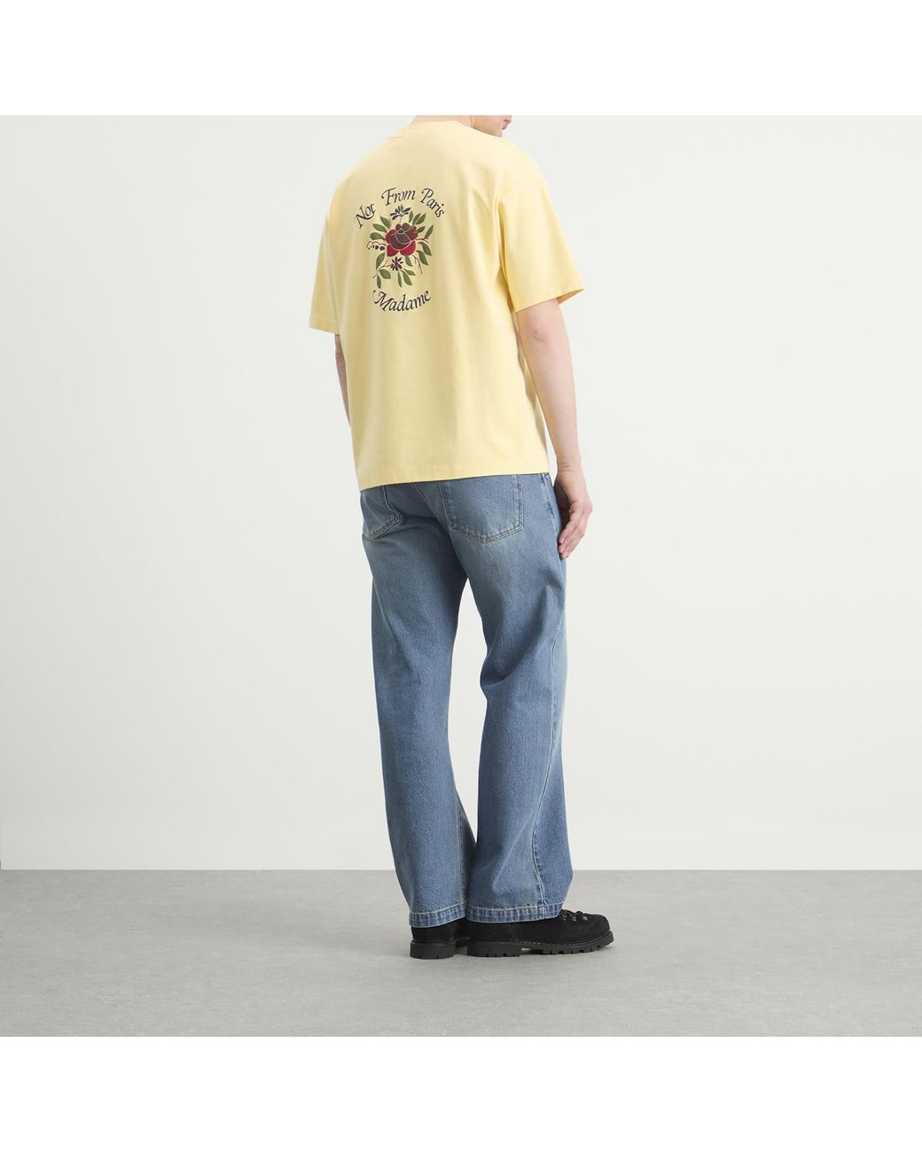 Drole de Monsieur Yellow Rose Slogan T-Shirt for men