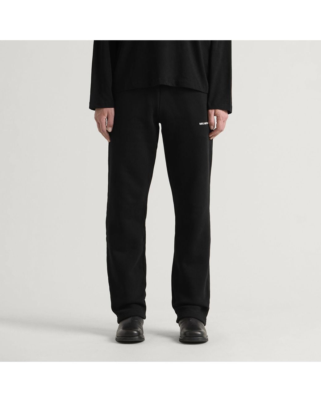 MKI Miyuki-Zoku Black Uniform Wide Leg Joggers for men