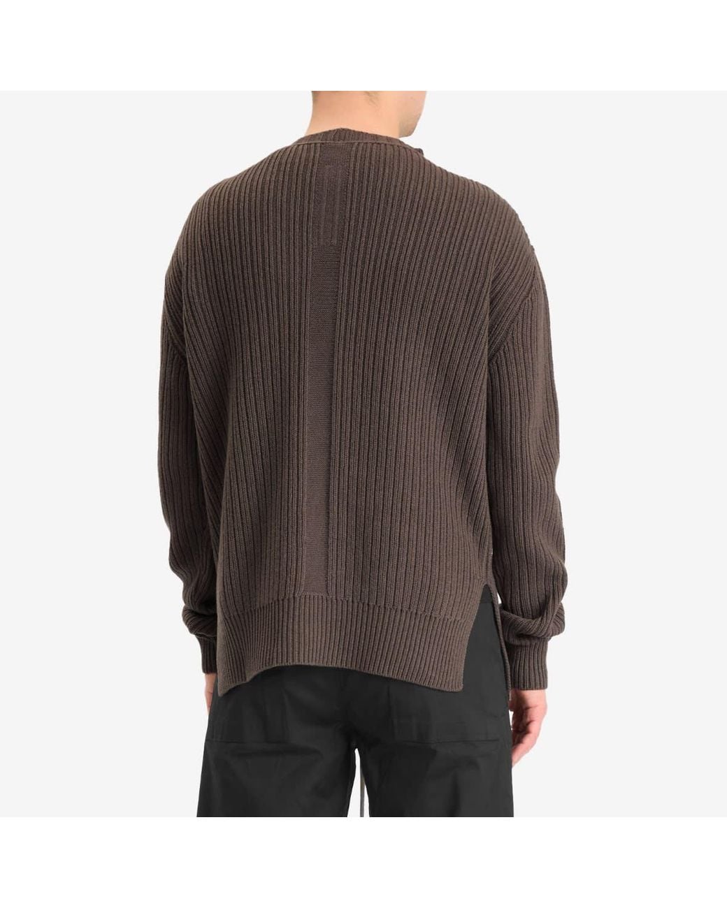 Rick Owens Brown Fisherman Rib Crew for men