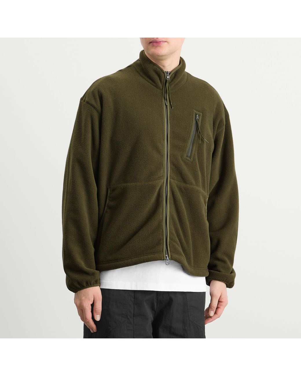 FRIZMWORKS Green Fleece Zip Jacket for men