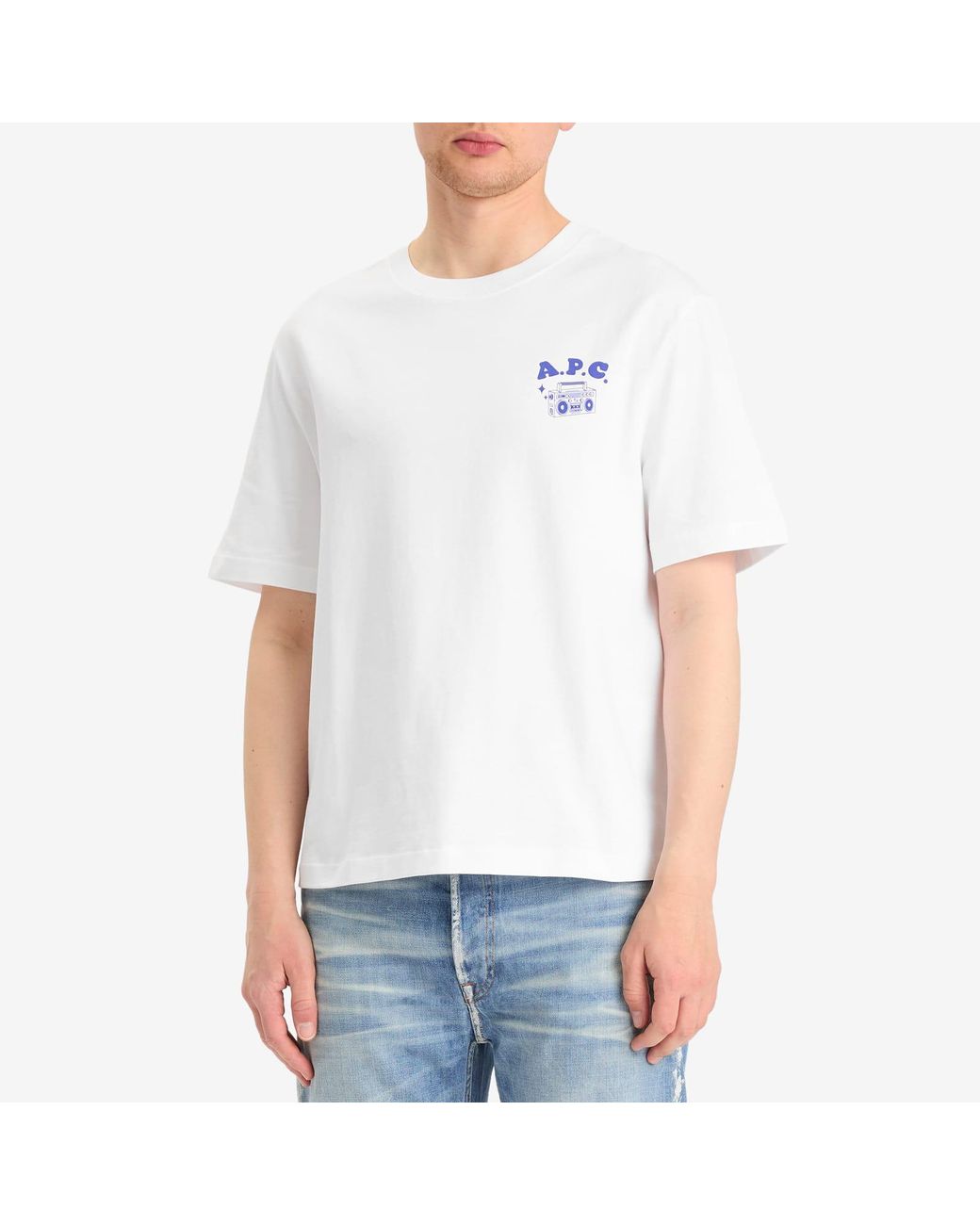 A.P.C. White Disco Print T-Shirt for men