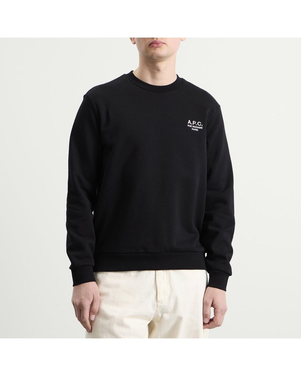 A.P.C. Black Rue Madame Logo Crew Sweat for men