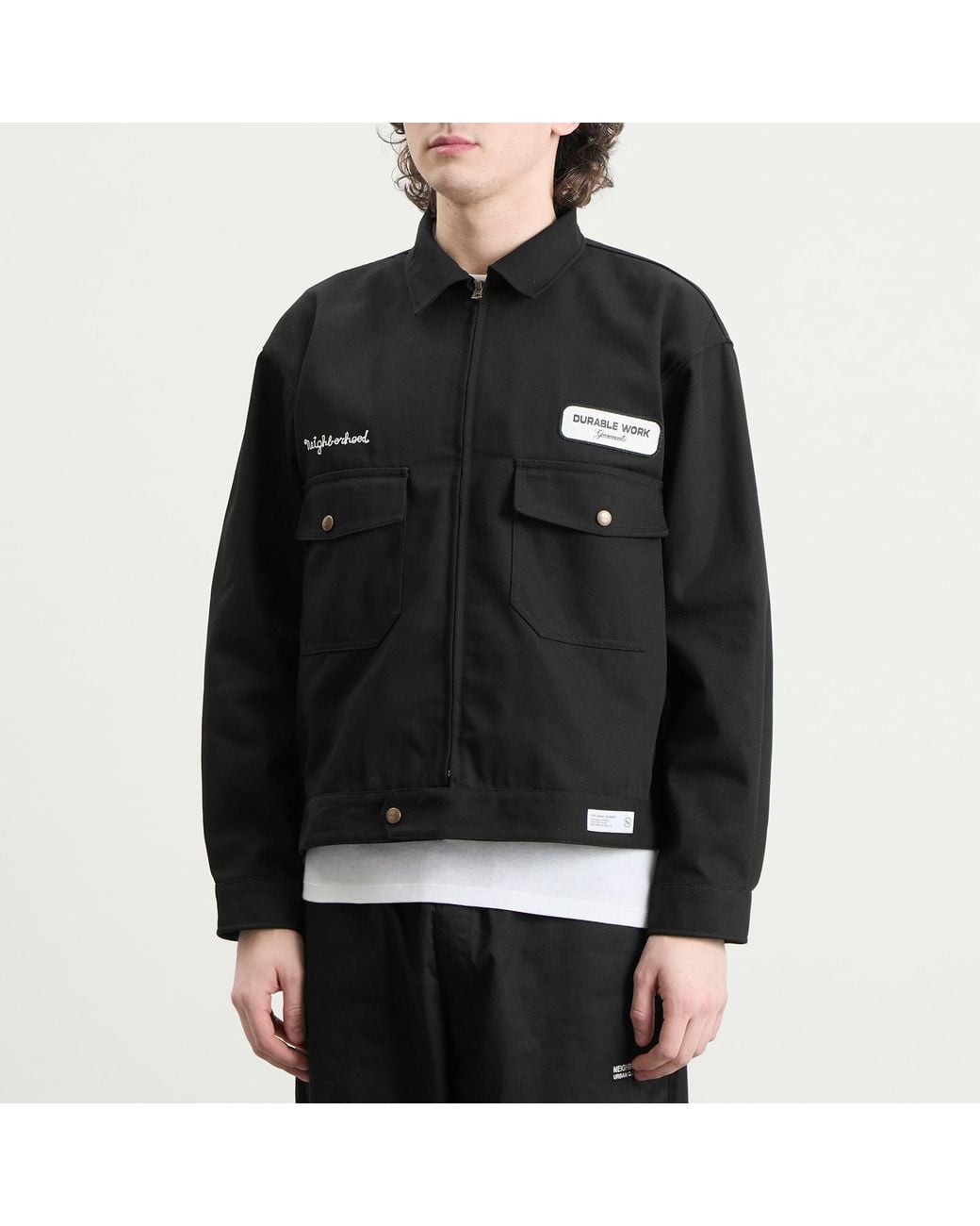 Neighborhood Black Zip Work Jacket for men