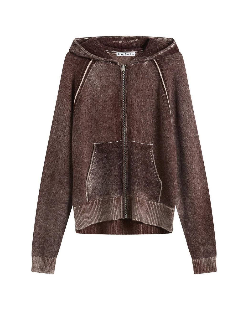 Acne Brown Kupiter Knitted Hoodie for men