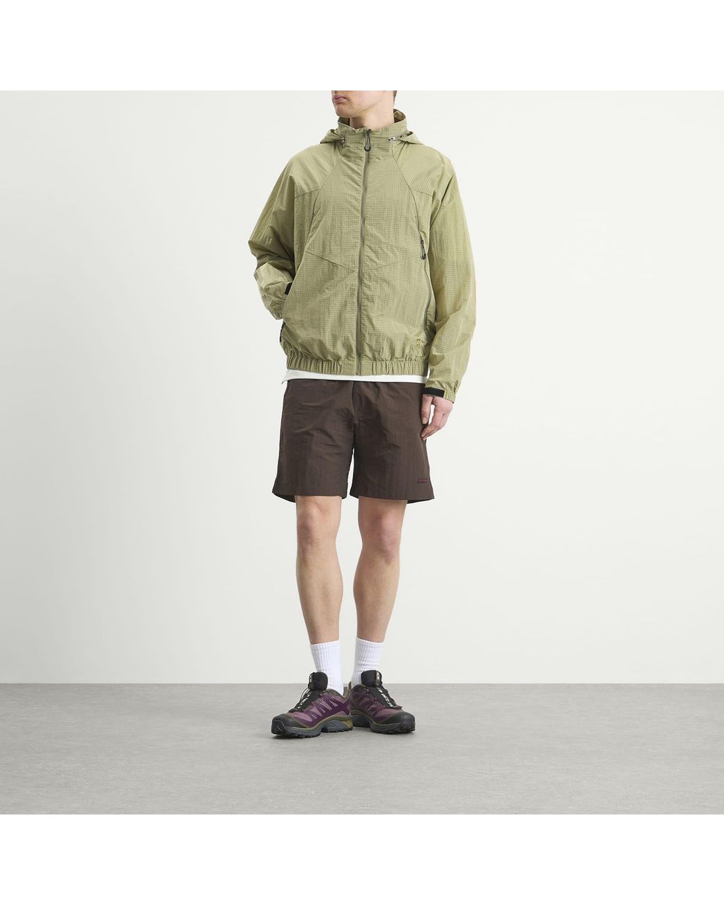 KARMA8A Green Hidden Hood Light Jacket for men