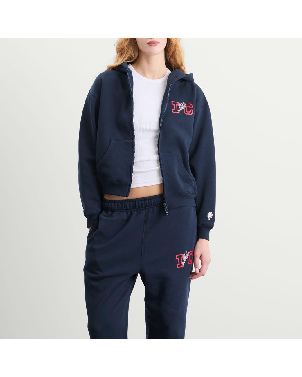 ICECREAM Blue Cone Cropped Zip Through Hoodie
