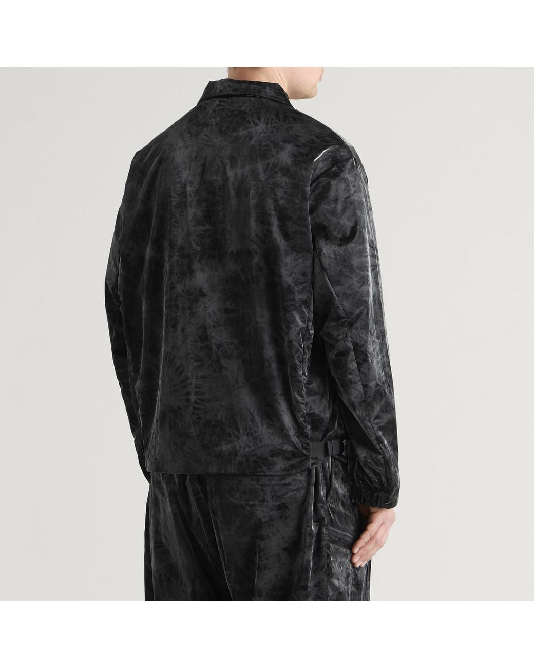 Y-3 Black Marble Nylon Shirt Jacket for men