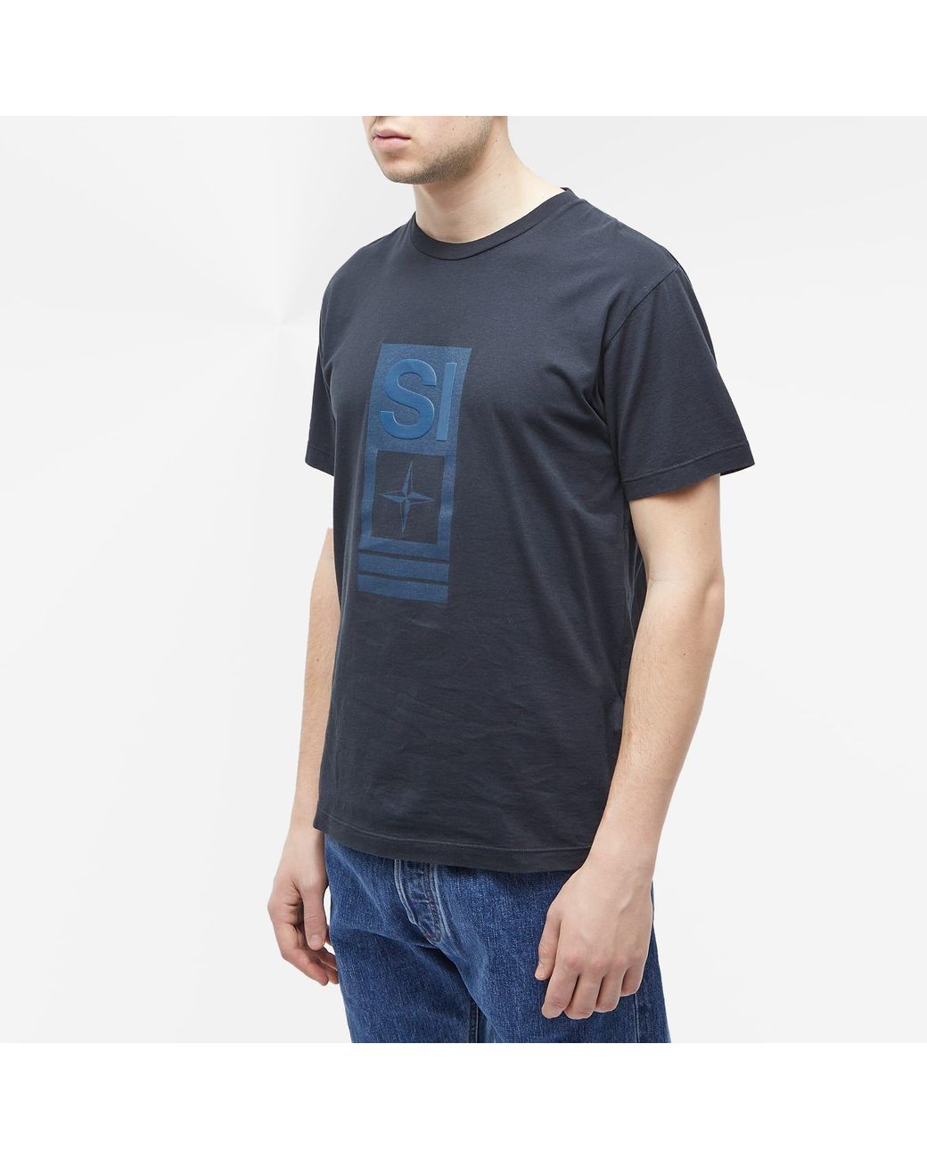 Stone Island Abbrevaiation One Graphic T-shirt in Blue for Men | Lyst