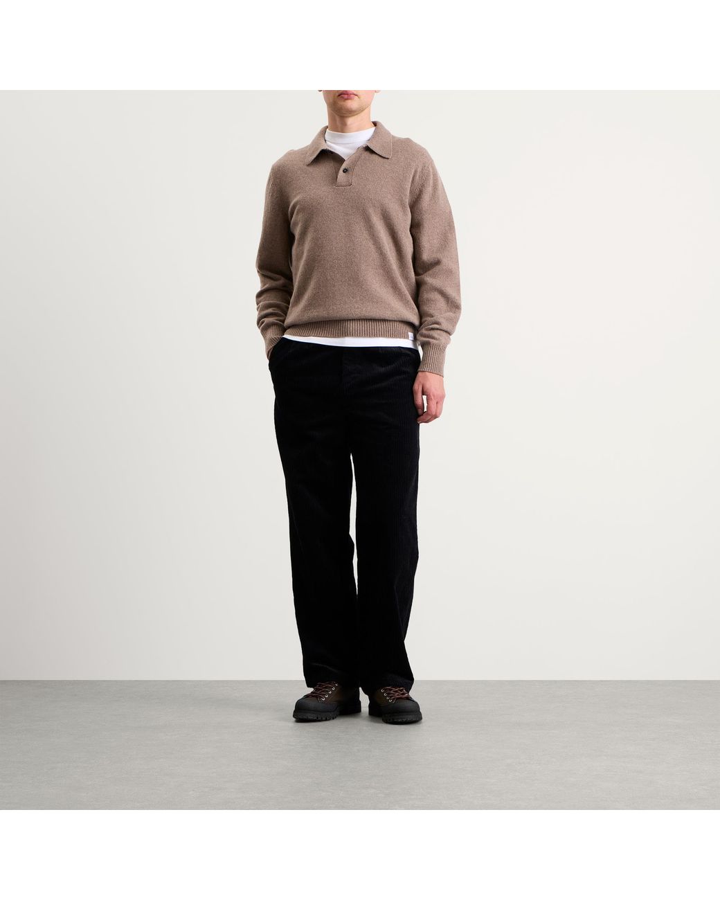 A.P.C. Black Ricky Double Pleat Corduroyl Trousers for men