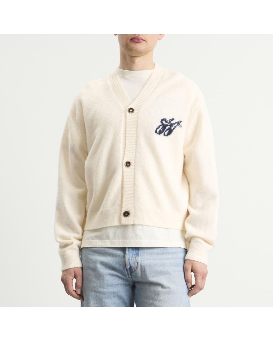 Honor The Gift Natural Brushed Knit Cardigan for men