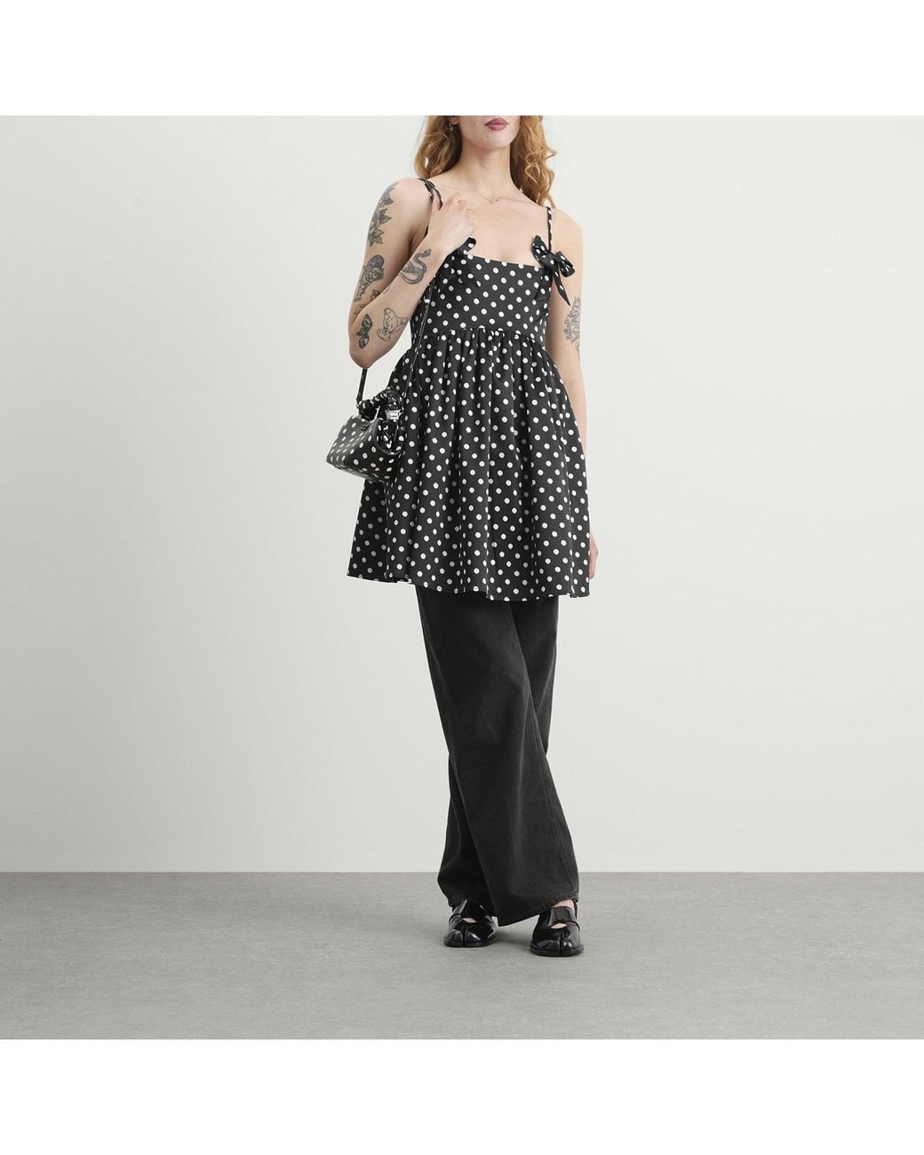 Ganni Black Mini Strap Dress
