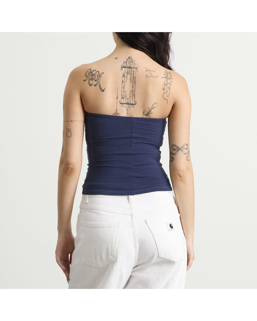 Skims Blue Cotton Jersey Tube Top