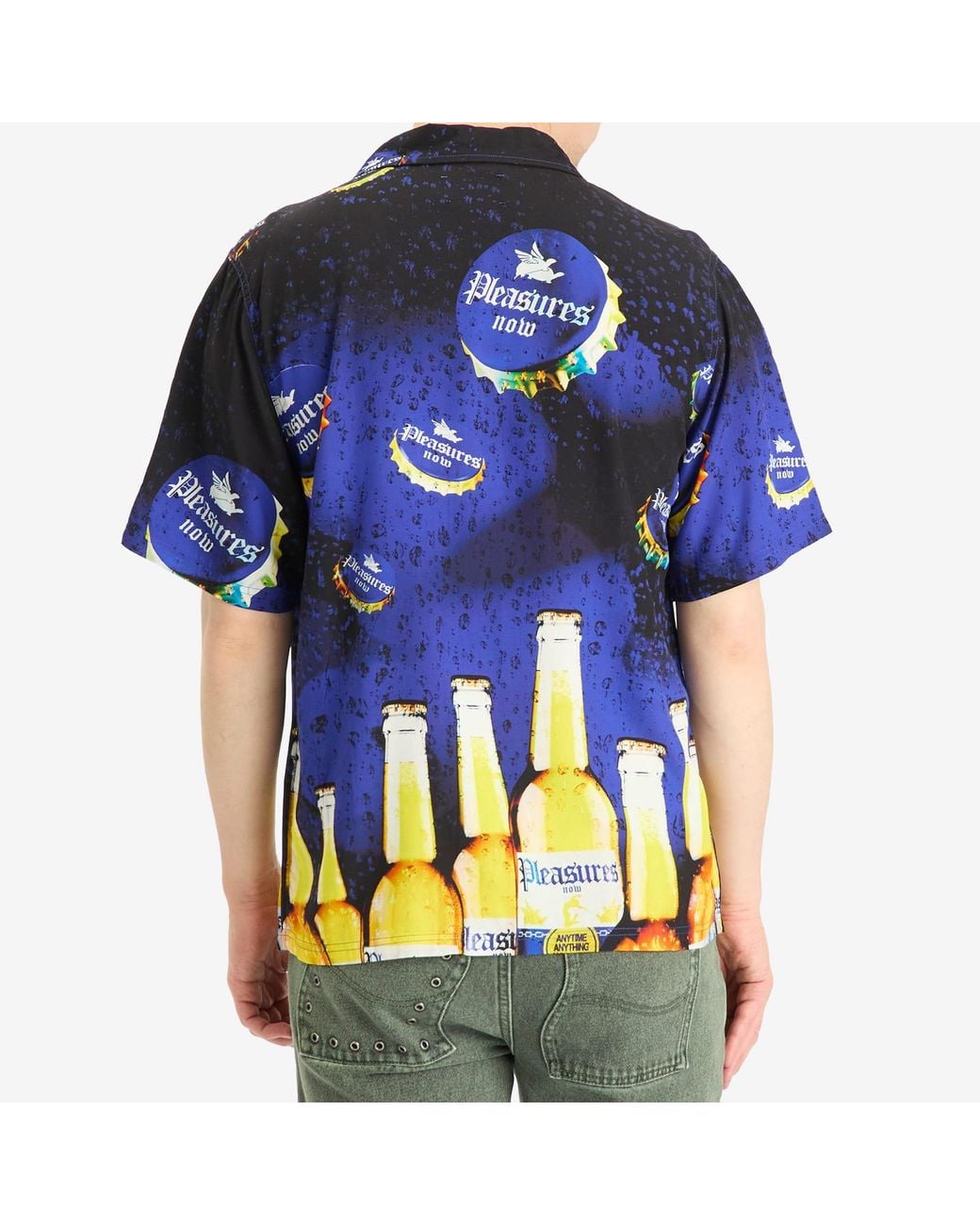 Pleasures Blue Cerveza Vacation Shirt for men