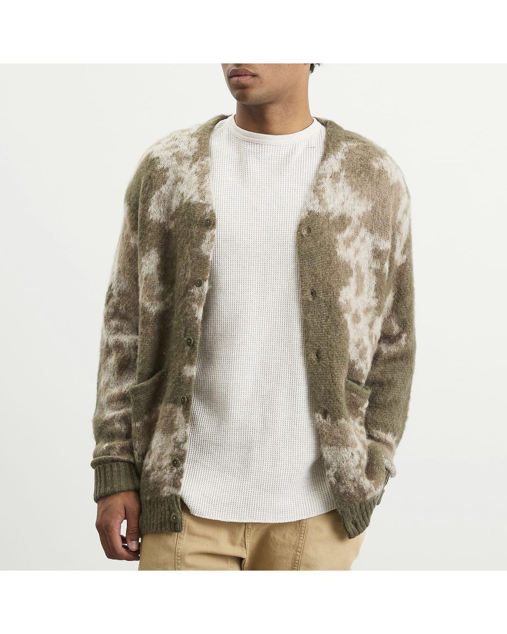 Manastash Gray Blurry Jaquard Cardigan for men