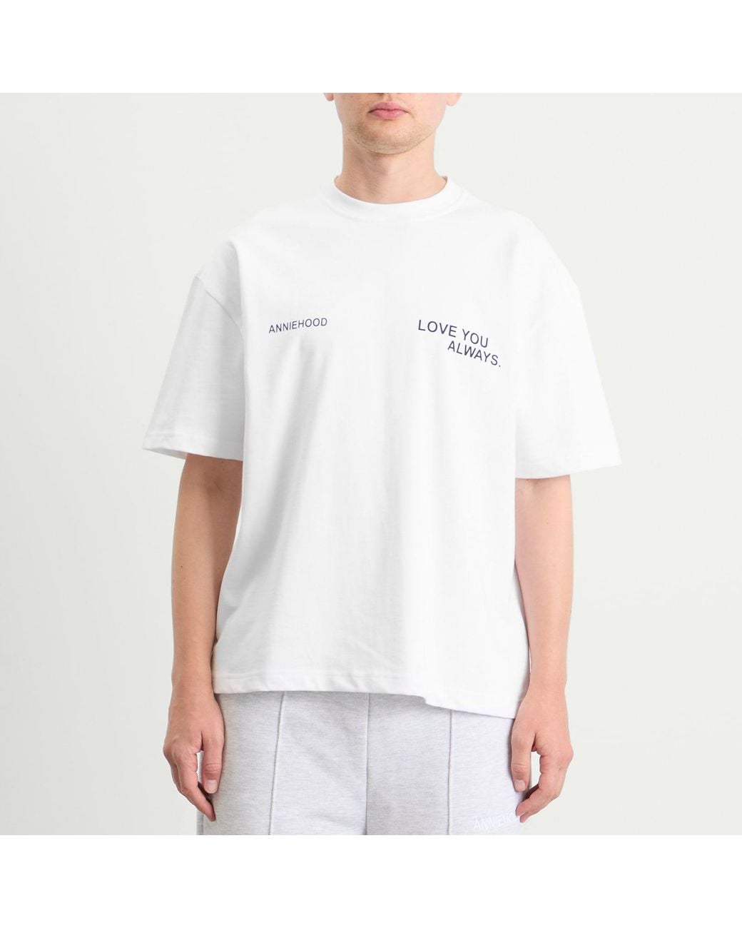 Annie Hood White Love You Always T-Shirt for men