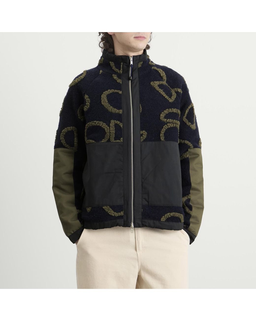 Folk Black Signal Fleece Jacket for men