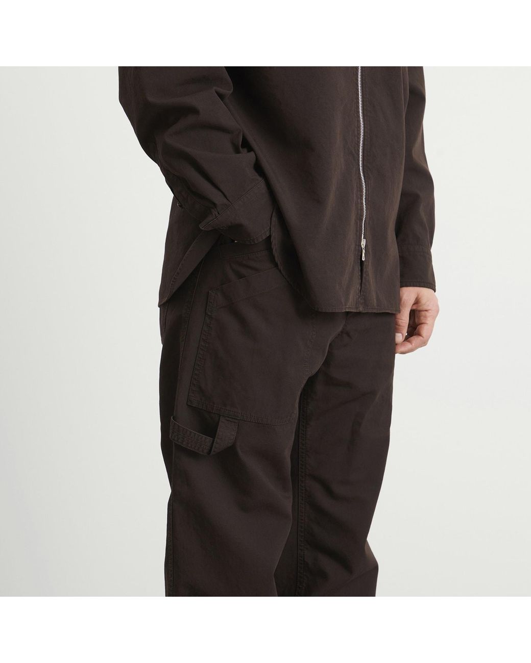 Dries Van Noten Gray Overdyed Double Weave Cotton Cargo for men